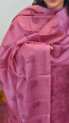 ET31 - Mauve embroidered tussar silk suit