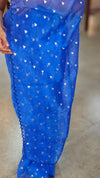 M3S - Cobalt blue organza silk saree