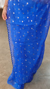 M3S - Cobalt blue organza silk saree