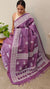 Orchid shade desi tussar silk saree with cross stitch embroidery