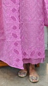 702CW - Lilac tepchi kota suit with cutwork embroidery