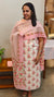 Pink and off white cotton block print suit