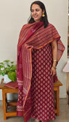 MC058 Maroon Chanderi salwar suit