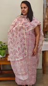 MC058 Pastel pink and white chanderi salwar suit