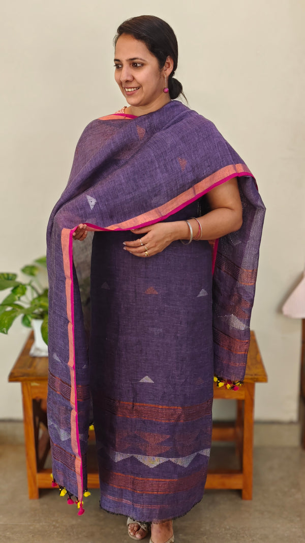 Purple Linen Salwar suit
