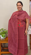 Wine Net kota suit with cross stitch embroidery