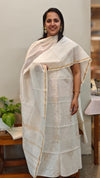 MC058 Off white and golden chanderi suit