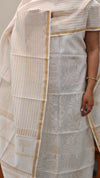 MC058 Off white and golden chanderi suit