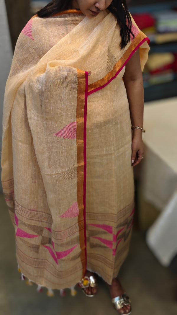 Cream shade Linen salwar suit