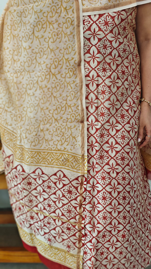 Brick Red Chanderi Salwar Suit
