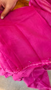 B11 - Pink Cotton Kota saree with Crochet work