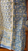 Light Blue and white shade chanderi suit