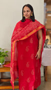 Chili Red Maheshwari suit