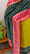Lime Green and Dark Green Banarasi Suit
