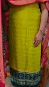 Lime Green and Dark Green Banarasi Suit