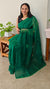 B11 - Green Cotton Kota saree with Crochet work