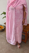 CW3DF Light Pink Chikankari Net Kota 2 Piece Suit