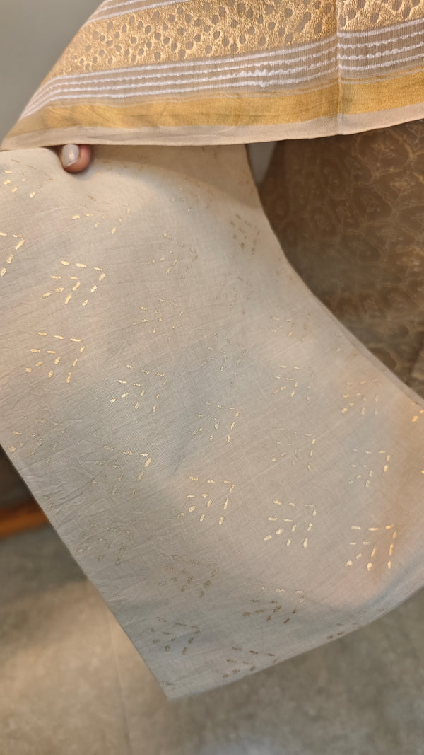 Beige Gold and Off white chanderi suit