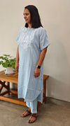 Pastel blue Kaftan style kurti set