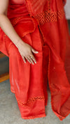 GT08 - Burnt orange crochet kota saree