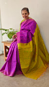 TRH23 Bright Purple and Green Raw silk saree