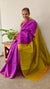 TRH23 Bright Purple and Green Raw silk saree