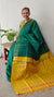 TRH23 Bottle Green and Mustard Raw silk saree