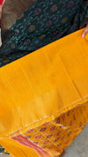 TRH23 Dark Green and Yellow Raw Silk Saree