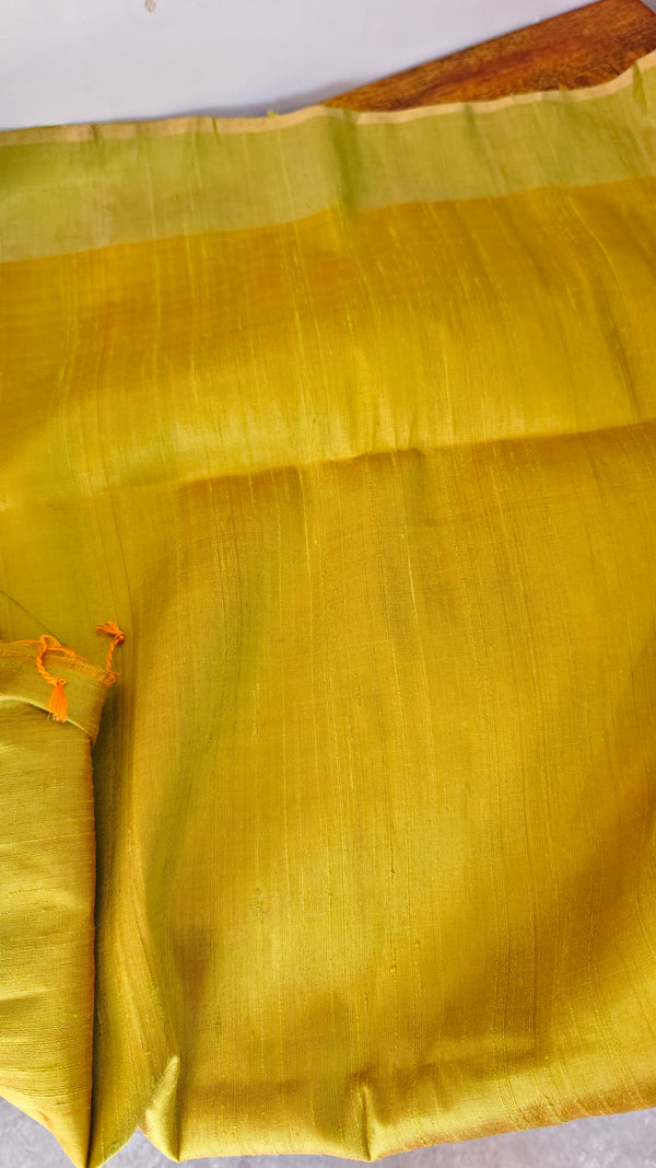 TRH23 Bright Purple and Green Raw silk saree