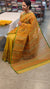 Mustard and green net kota saree