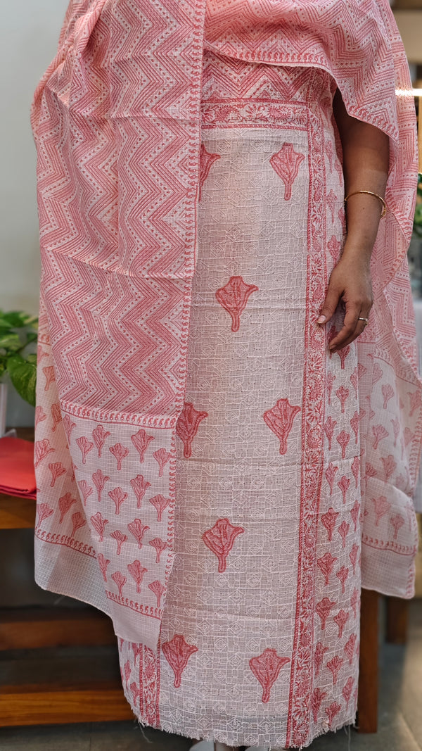 Pink and Off White Tepchi Kota suit