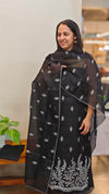 Black embroiderd net kota suit