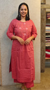 Pink embroidered kurti set