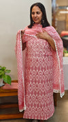 Dark Peach Double Ikat salwar suit