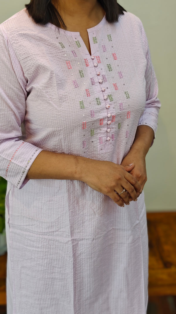 Light lavender crushed cotton top