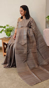 Taupe shade Jute silk saree