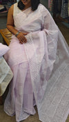 Lavender net kota saree