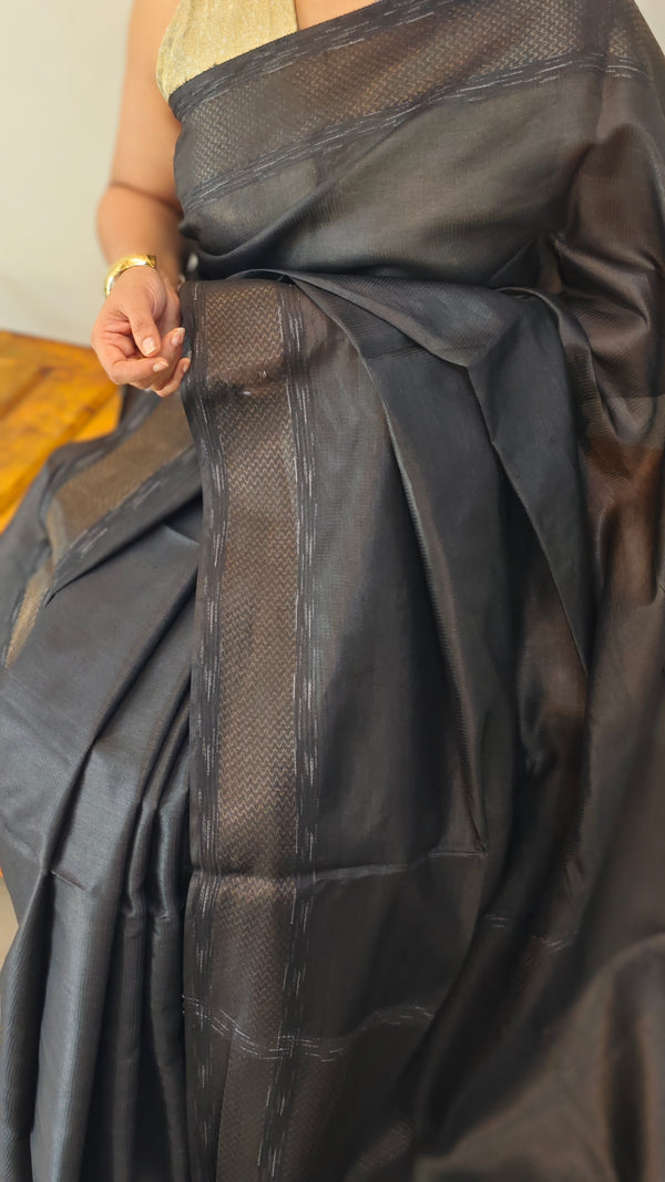 Black Bamboo silk saree