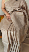 Dark Beige tussar silksaree
