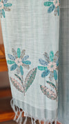 Teal blue chanderi suit