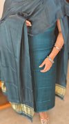 Bluish green modal silk suit