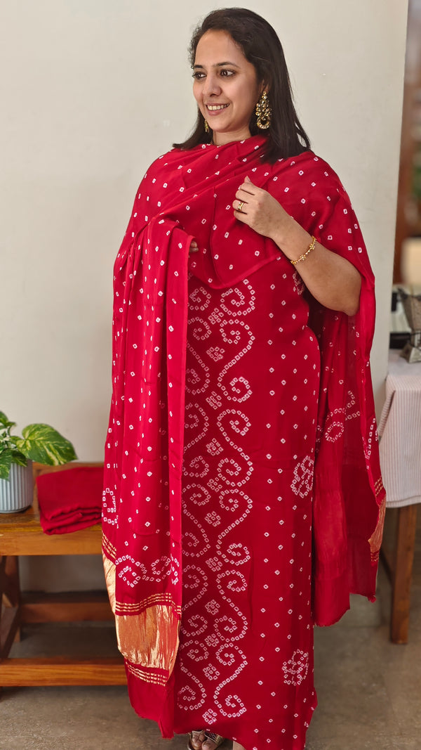 Red modal silk bandini suit