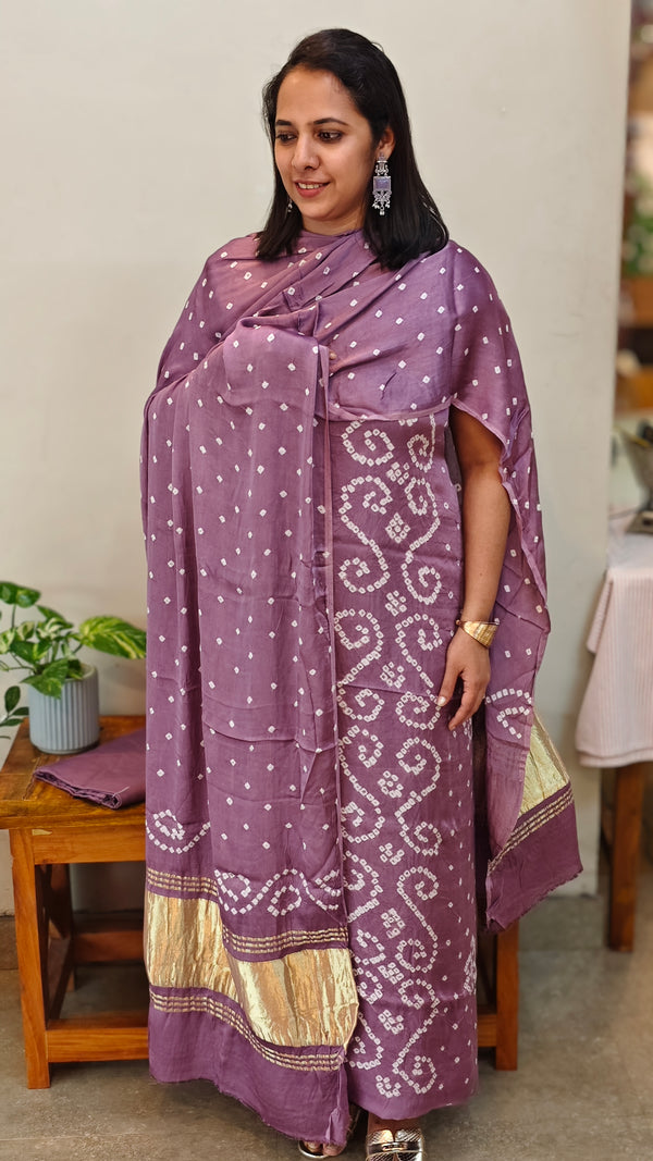 Mauve modal silk bandini suit