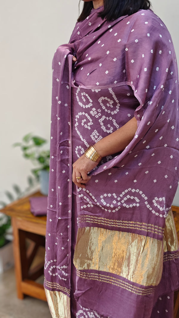 Mauve modal silk bandini suit