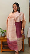 Dark mauve and Cream shade tussar suit