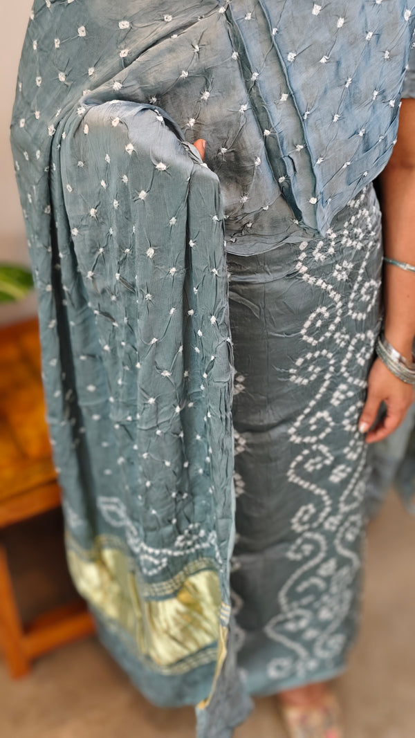 Bluish Grey modal silk bandini suit