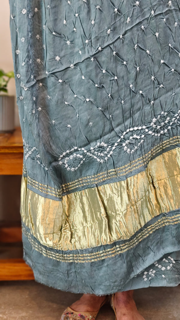 Bluish Grey modal silk bandini suit