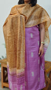 Lilac printed Tussar suit