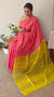 Pink and yellow bhagalpuri silk saree