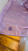 FRC9 - Lavender and teal crochet on net kota saree